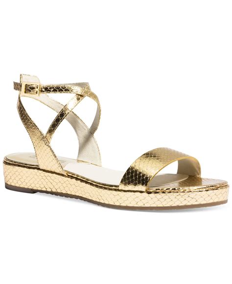 michael kors women's gold flat sandals canada|michael kors open toe sandals.